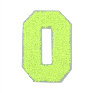 Varsity Number 0 to 9 Size 2.5, 4, 6, and 8 Inches Neon Lime