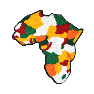 Africa Map Chenille Patch