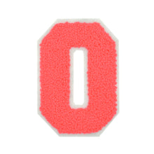 Load image into Gallery viewer, Varsity Number 0 to 9 Size 2.5, 4, 6, and 8 Inches Neon Coral
