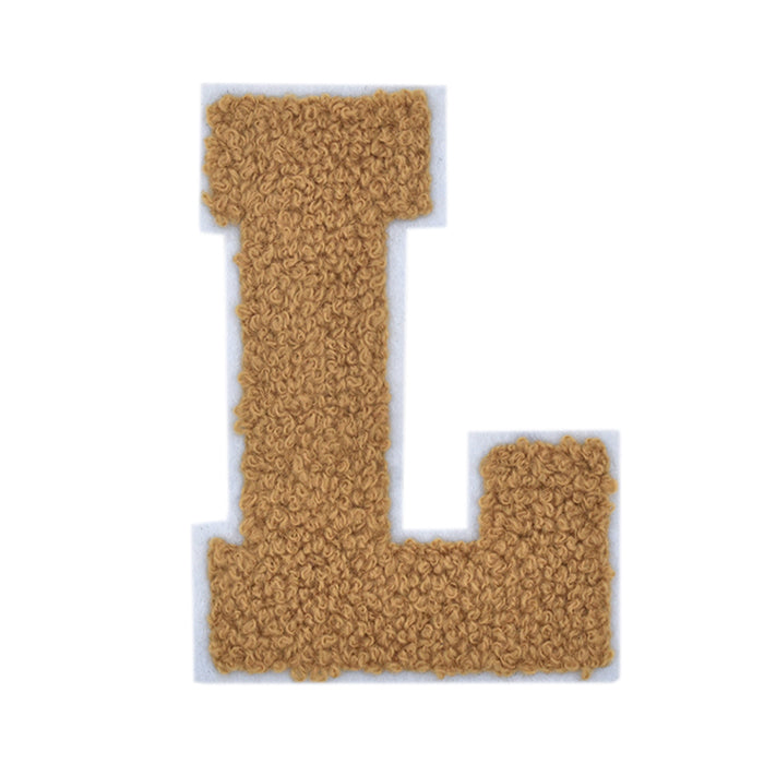 Letter Varsity Alphabets A to Z Light Brown Brandy Chenille