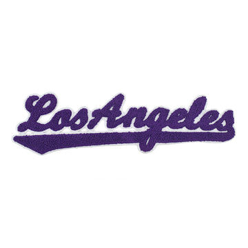 LOS ANGELES LAKERS Logo Embroidered Iron-On Patch (Purple/Yellow