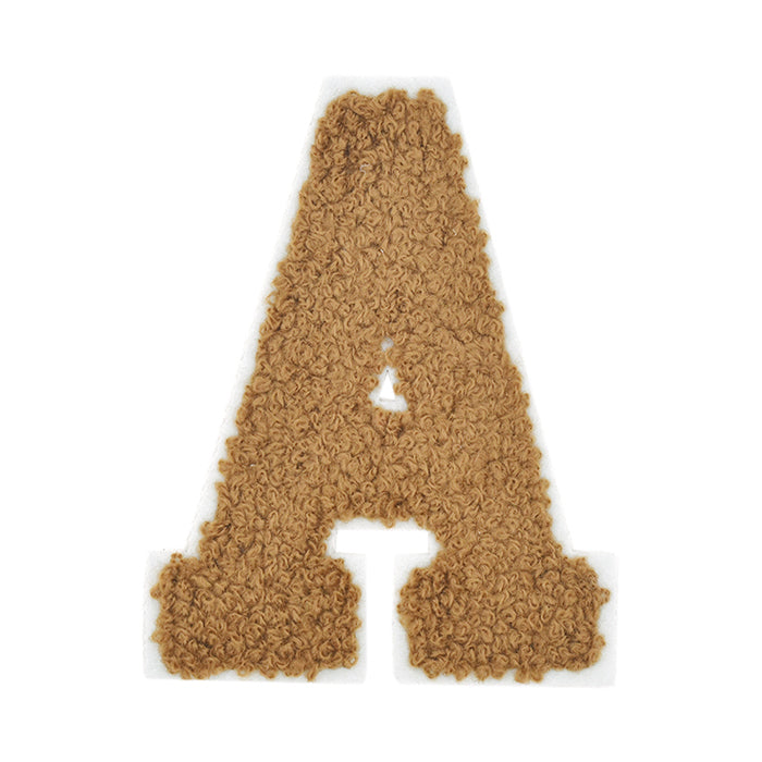 Letter Varsity Alphabets A to Z Light Brown Brandy Chenille
