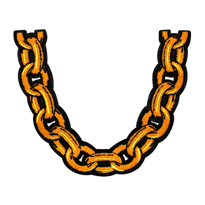 Big Chunky Golden Chain Rapper Necklace Chenille Patch – tackletwill