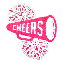 Load image into Gallery viewer, Cheers Cheerleader Pom Poms Megaphone Chenille Patch
