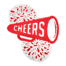 Load image into Gallery viewer, Cheers Cheerleader Pom Poms Megaphone Chenille Patch
