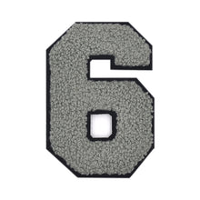 Load image into Gallery viewer, Varsity Number 0 to 9 Size 2.5, 4, 6, and 8 Inches Grey Black
