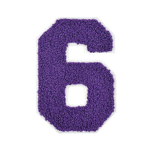 Load image into Gallery viewer, Varsity Number 0 to 9 Size 2.5, 4, 6, and 8 Inches Purple

