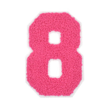 Load image into Gallery viewer, Varsity Number 0 to 9 Size 2.5, 4, 6, and 8 Inches Candy Pink
