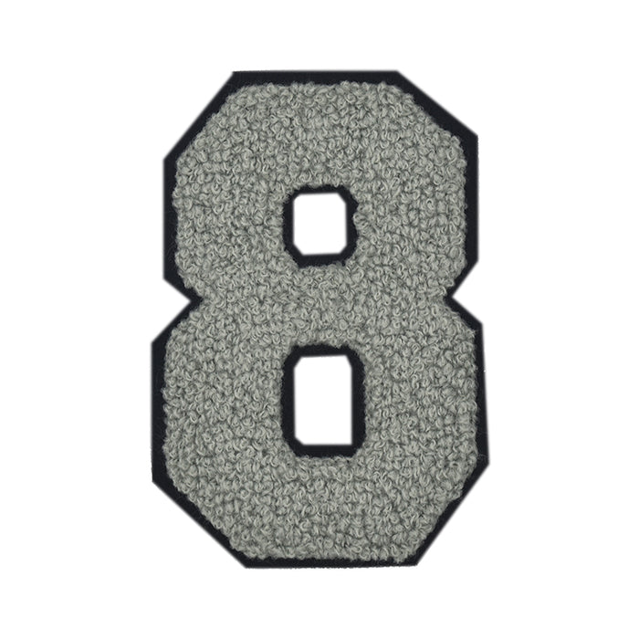 Varsity Numbers Grey Chenille & Black Felt – tackletwill