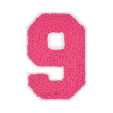 Load image into Gallery viewer, Varsity Number 0 to 9 Size 2.5, 4, 6, and 8 Inches Candy Pink
