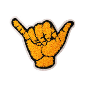 Bro Hand Hang Loose Sign in Multicolor Chenille Patch