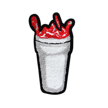 Load image into Gallery viewer, Splash Soda Cup in Multicolor Chenille Patches
