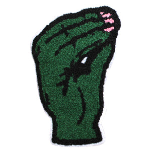 Italian Hand Pinched Fingers Gesture in Multicolor Chenille Patch
