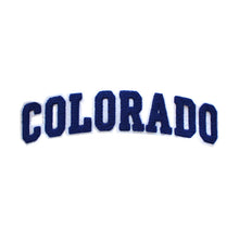 Load image into Gallery viewer, Varsity State Name Colorado in Multicolor Chenille Patch
