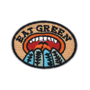 Mouth Wording 'EAT GREEN' Embroidery Patch