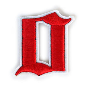 3D Old English Roman Font Number 0 to 9 Size 2, 3 inches Red Embroidery Patch