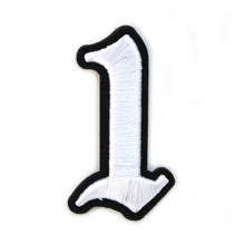 Load image into Gallery viewer, 3D Old English Roman Font Number 0 to 9 Size 2, 3 inches White Embroidery Patch
