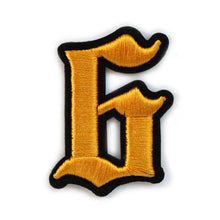 Load image into Gallery viewer, 3D Old English Roman Font Number 0 to 9 Size 2, 3 inches Yellow Embroidery Patch
