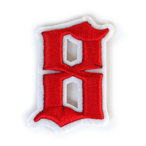 3D Old English Roman Font Number 0 to 9 Size 2, 3 inches Red Embroidery Patch