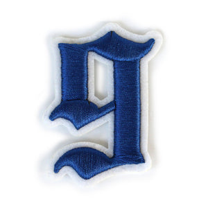 3D Old English Roman Font Number 0 to 9 Size 2, 3 inches Royal Blue Embroidery Patch