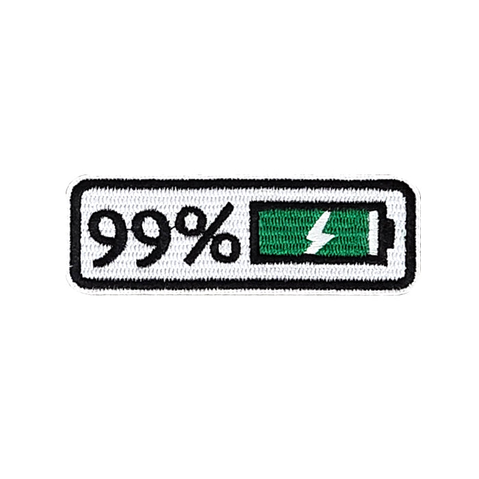99% Battery Icon Embroidery Patch