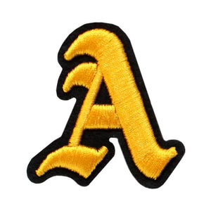 3D Old English Roman Font Alphabets A To Z Size 3 Inches Yellow Embroidery Patch