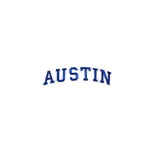Load image into Gallery viewer, Varsity City Name Austin in Multicolor Embroidery Patch
