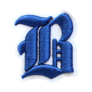 3D Old English Roman Font Alphabets A To Z Size 2 Inches Royal Blue Embroidery Patch