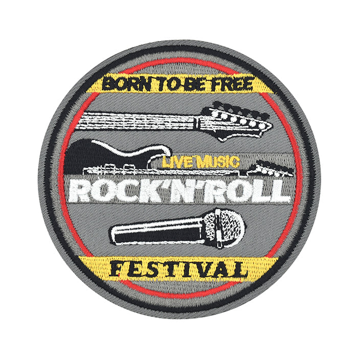 Born To Be Free Live Music Rock N Roll Festival Guitar Embroidery Patch