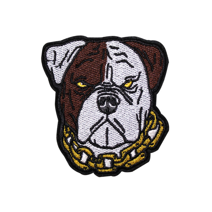 Bulldog with Gold Chain Embroidery Patch