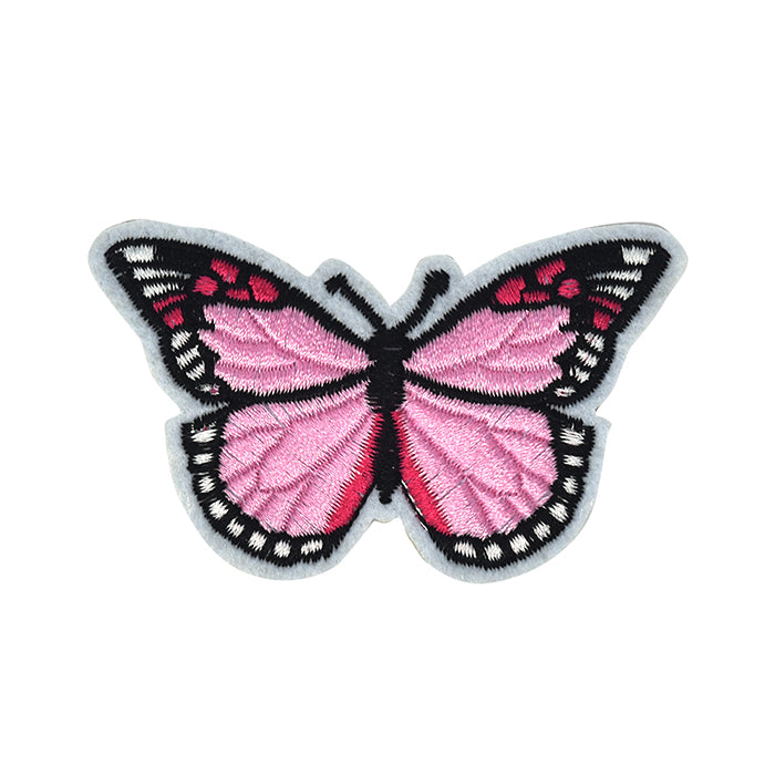 Pink Butterfly Embroidery Patch