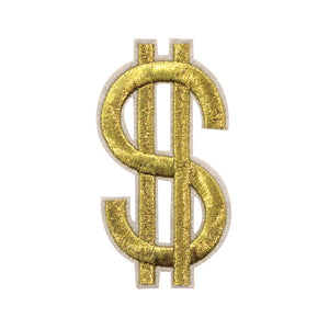 Dollar Sign in Gold and Silver Embroidery Patch