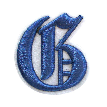 Custom Embroidered 2 Old English Scroll Font FELT Iron on LETTER Patches  Patch