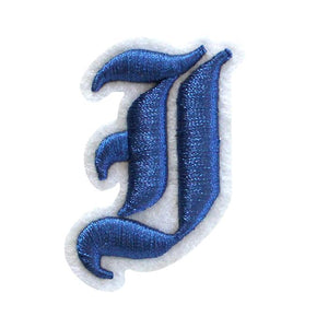 3D Old English Roman Font Alphabets A To Z Size 3 Inches Royal Blue Embroidery Patch