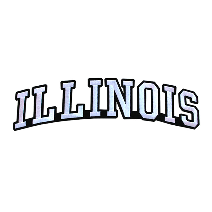 Varsity State Name Illinois in Multicolor Embroidery Patch