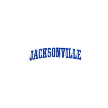 Load image into Gallery viewer, Varsity City Name Jacksonville in Multicolor Embroidery Patch
