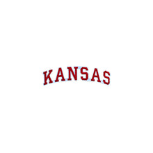 Load image into Gallery viewer, Varsity State Name Kansas in Multicolor Embroidery Patch
