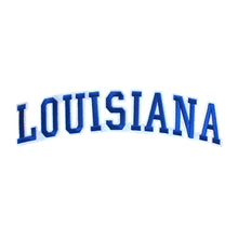 Load image into Gallery viewer, Varsity State Name Louisiana in Multicolor Embroidery Patch
