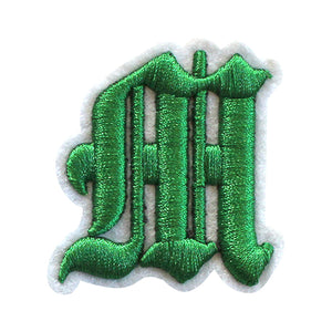 3D Old English Roman Font Alphabets A To Z Size 2 Inches Green Embroidery Patch