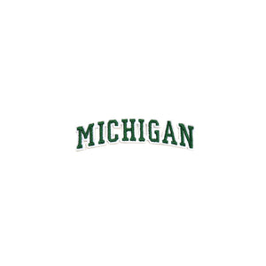 Varsity State Name Michigan in Multicolor Embroidery Patch