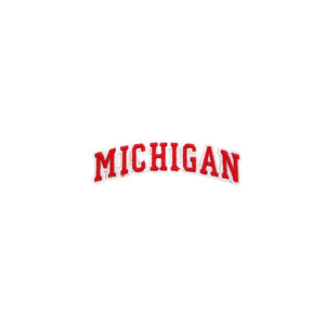 Varsity State Name Michigan in Multicolor Embroidery Patch