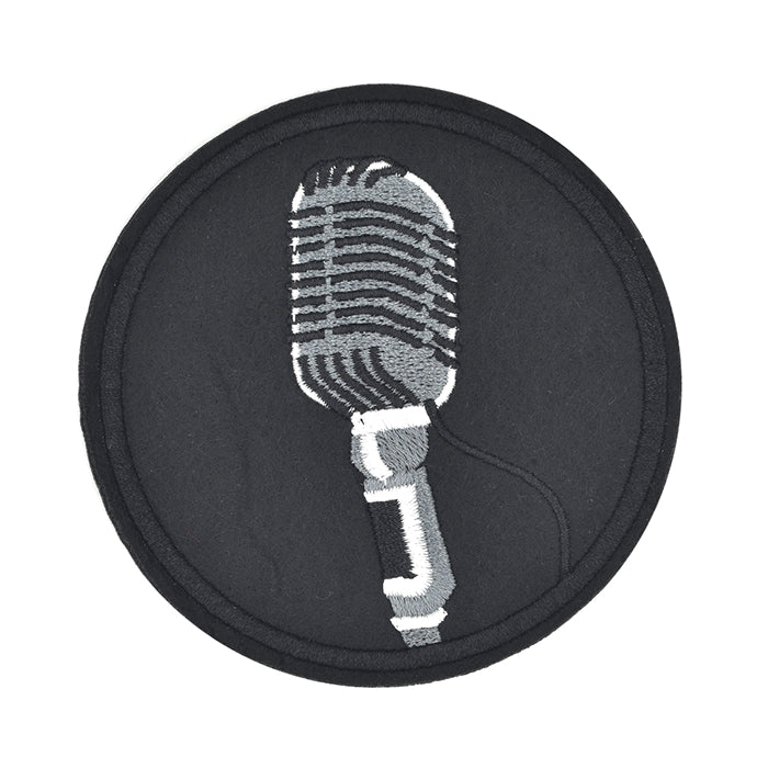 Microphone Embroidery Patch