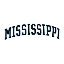 Load image into Gallery viewer, Varsity State Name Mississippi in Multicolor Embroidery Patch
