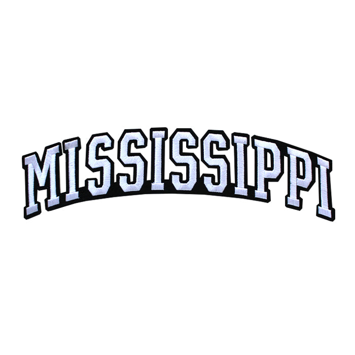 Varsity State Name Mississippi in Multicolor Embroidery Patch