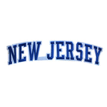 Load image into Gallery viewer, Varsity State Name New Jersey in Multicolor Embroidery Patch
