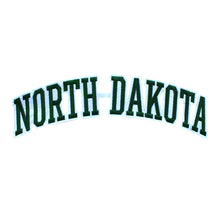 Load image into Gallery viewer, Varsity State Name North Dakota in Multicolor Embroidery Patch
