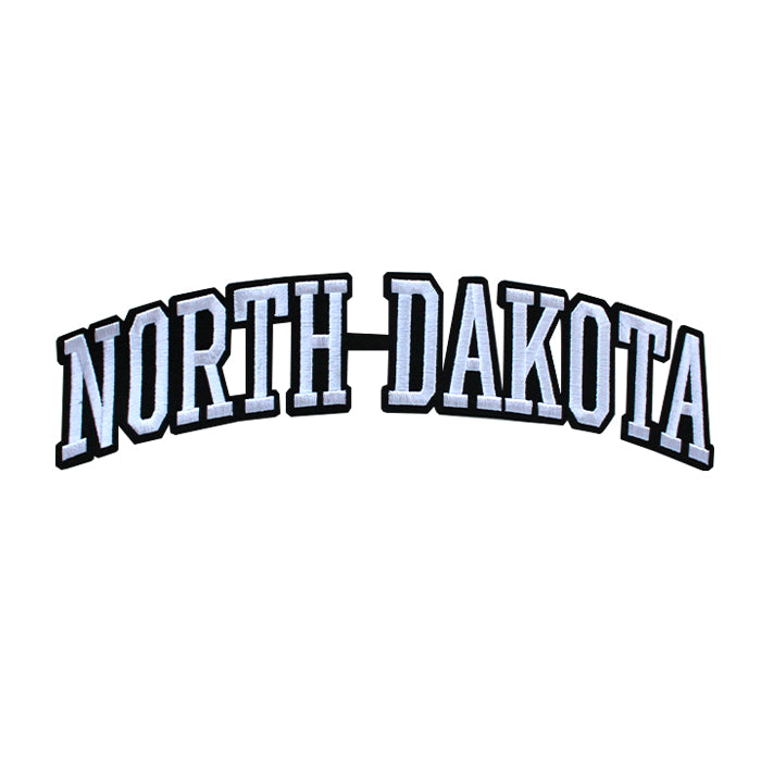 Varsity State Name North Dakota in Multicolor Embroidery Patch