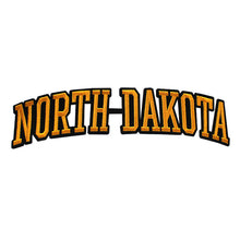 Load image into Gallery viewer, Varsity State Name North Dakota in Multicolor Embroidery Patch

