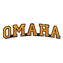 Load image into Gallery viewer, Varsity City Name Omaha in Multicolor Embroidery Patch
