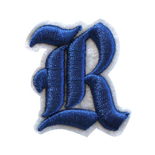 Load image into Gallery viewer, 3D Old English Roman Font Alphabets A To Z Size 2 Inches Royal Blue Embroidery Patch
